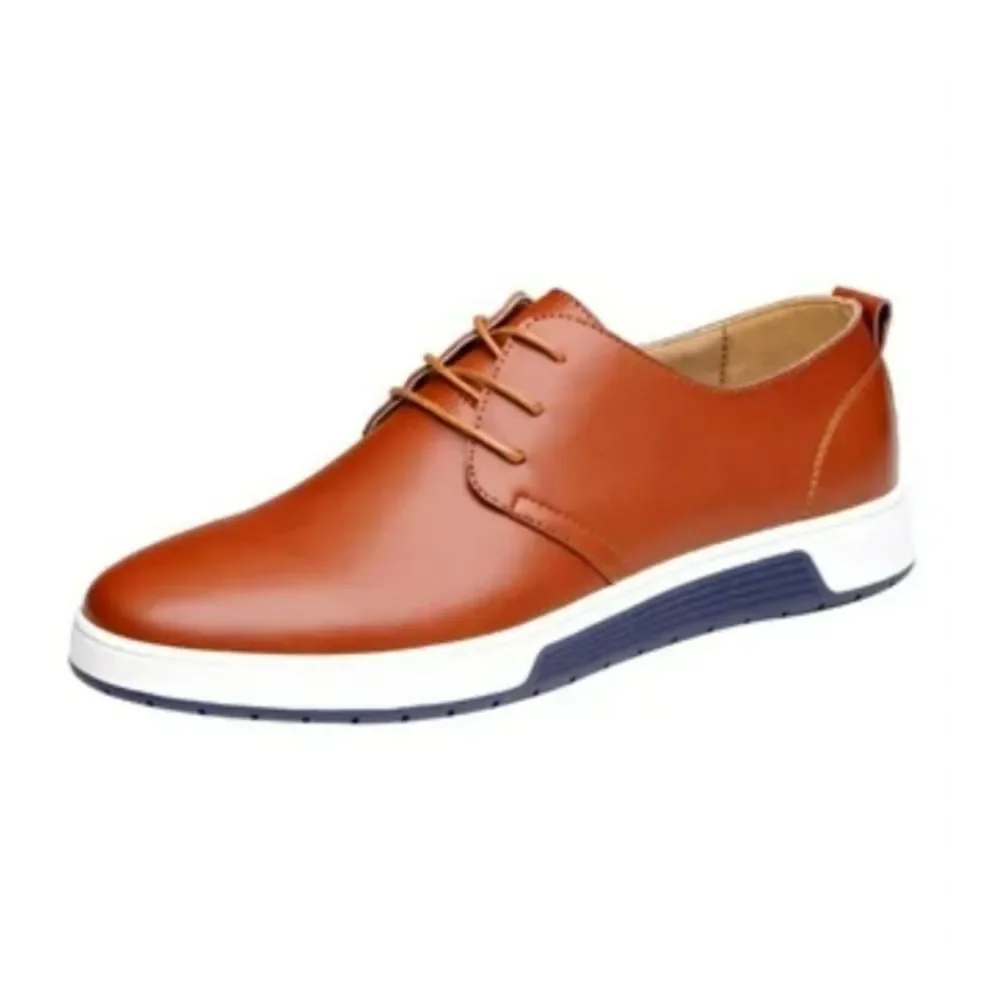 ZZHAP Men's Cognac Casual Oxford Shoes Sneakers, Sz 43 (US Men's 9.5)